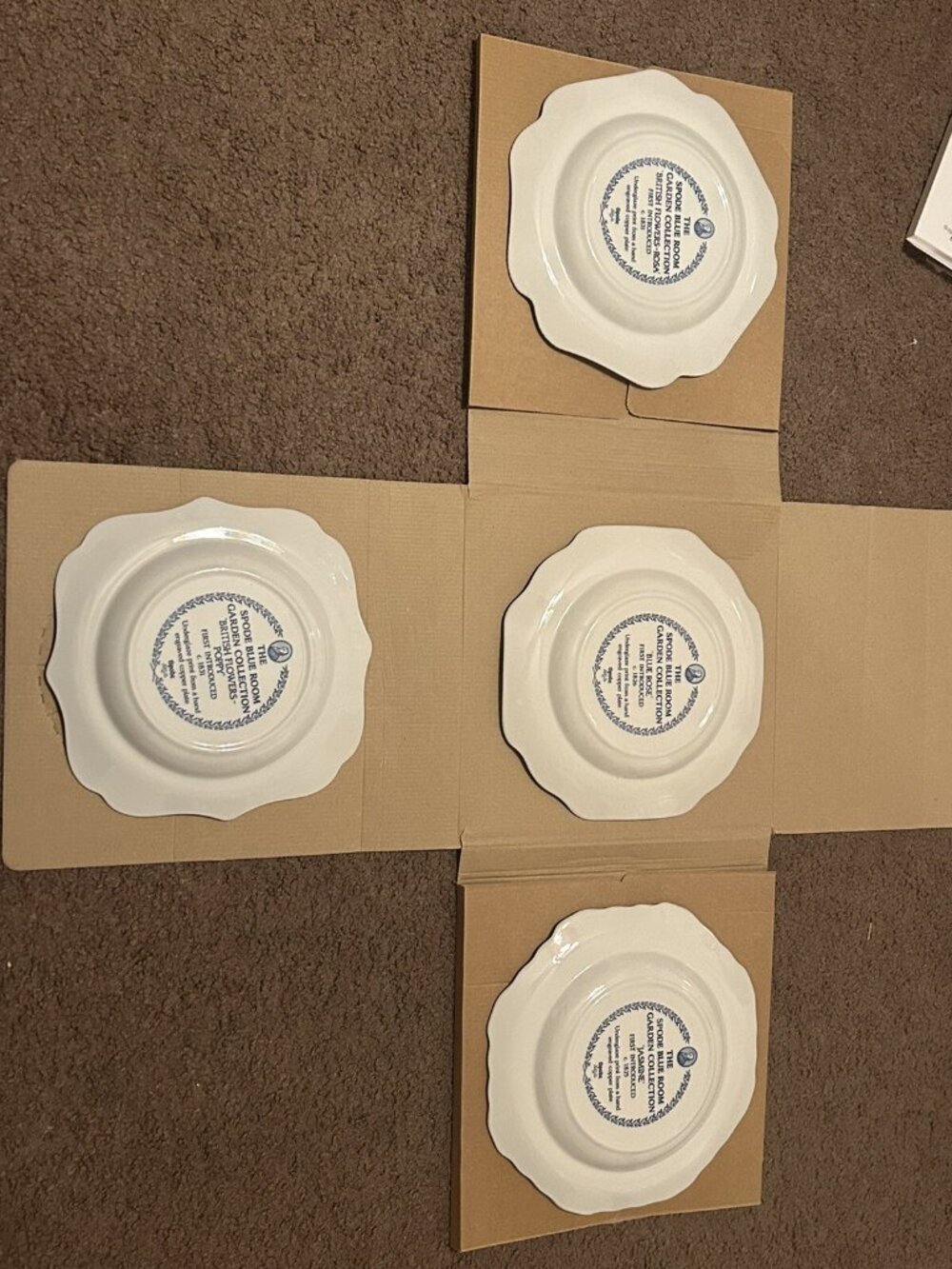 Spode Blue Room Garden Collection Boxed Set of 4 Collector Plates - Picture 3 of 14